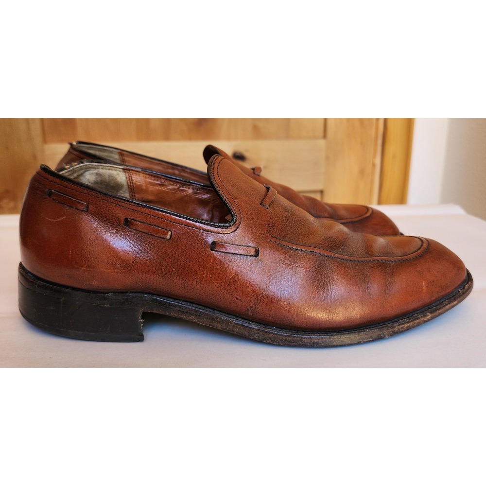 Vintage Barrister Penny Loafers 9.5 D Brown Leather Lined Goodyear Mod Welt